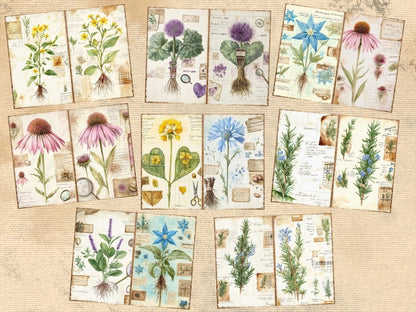 Herbarium Journal Pages (P2) Botanical Ephemera - Wonders Artist