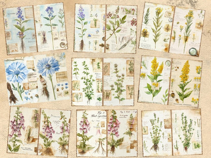 Herbarium Journal Pages (P3) Botanical Ephemera - Wonders Artist