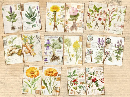 Herbarium Journal Pages (P3) Botanical Ephemera - Wonders Artist