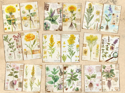 Herbarium Journal Pages (P3) Botanical Ephemera - Wonders Artist