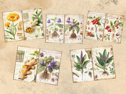 Herbarium Journal Pages (P3) Botanical Ephemera - Wonders Artist