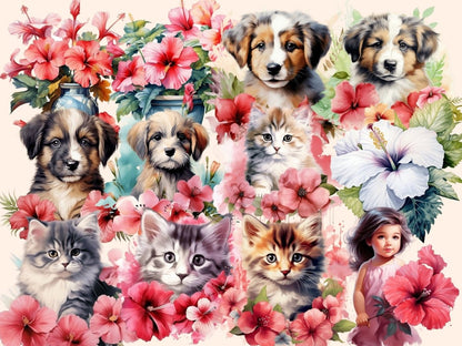 Hibiscus Watercolor Clipart exotic flowers png - Wonders Artist