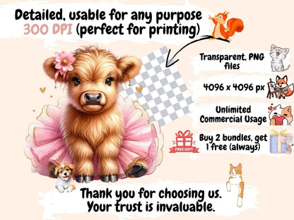 Highland Cows (P1) Clipart cow clipart - Wonders Artist