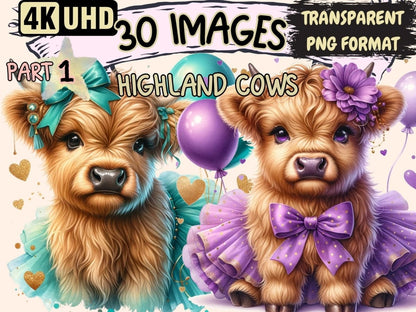 Highland Cows (P1) Clipart cow clipart - Wonders Artist