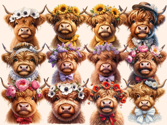 Highland Cows (P2) Clipart