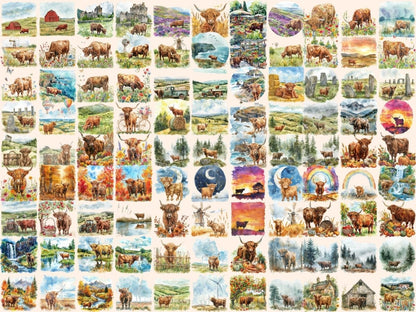 Highland Cows Watercolor Clipart cartoon cows - Wonders Artist