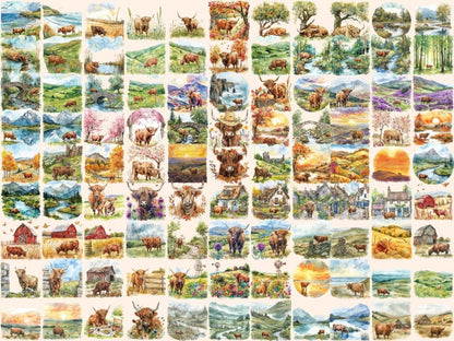 Highland Cows Watercolor Clipart cartoon cows - Wonders Artist