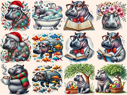 Hippopotamus Clipart Animal Clipart - Wonders Artist