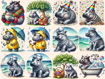 Hippopotamus Clipart Animal Clipart - Wonders Artist