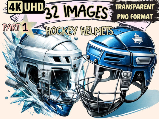 Hockey Helmets Clipart - High - Quality Instant Digital Download for Creative Projects