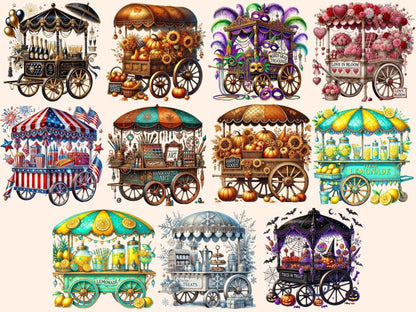 Holiday Carts Clipart Cart Decorations - Wonders Artist