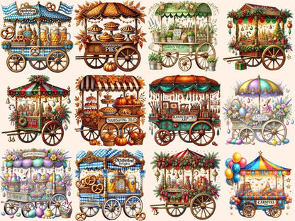 Holiday Carts (P2) Clipart Cart Decorations - Wonders Artist