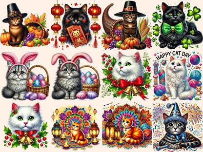 Holiday Cats Clipart cat day clipart - Wonders Artist