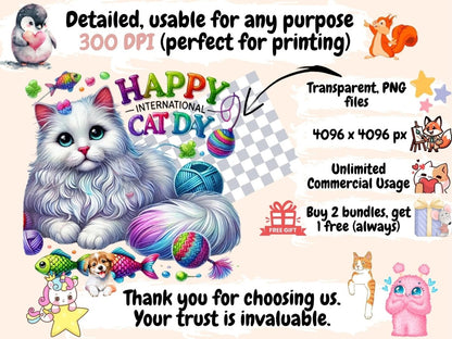 Holiday Cats Clipart cat day clipart - Wonders Artist