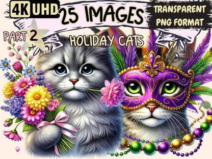 Holiday Cats (P2) Clipart cat day clipart - Wonders Artist