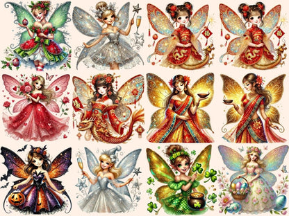 Holiday Fairies Clipart Christmas fairies - Wonders Artist