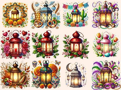 Holiday Lanterns Clipart celebration lanterns - Wonders Artist
