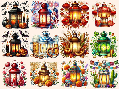 Holiday Lanterns Clipart celebration lanterns - Wonders Artist