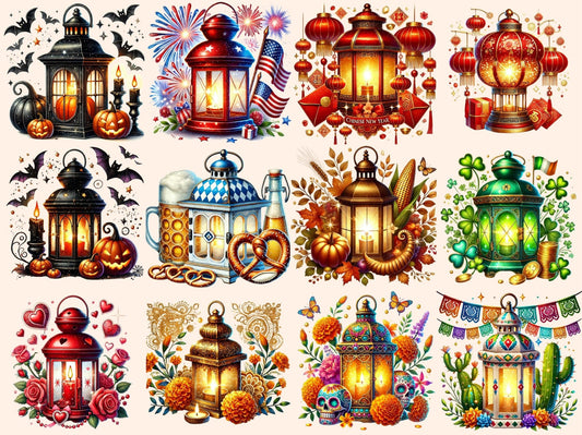 Holiday Lanterns Clipart