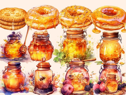 Honey Treats Watercolor Clipart desserts clipart - Wonders Artist