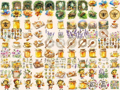 Honey Watercolor Clipart bee clipart - Wonders Artist