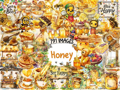 Honey Watercolor Clipart bee clipart - Wonders Artist