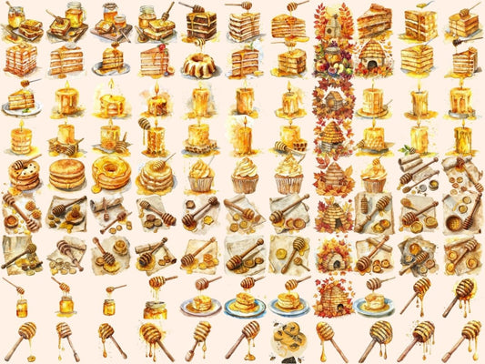 Miodowy Akwarelowy Clipart