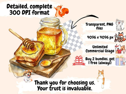 Honey Watercolor Clipart bee clipart - Wonders Artist