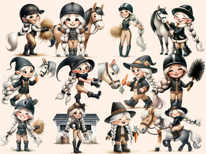 Horse Girls Clipart Equestrian clipart - Wonders Artist