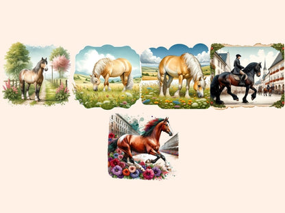 Horse Landscapes Clipart Cute horse art - Wonders Artist