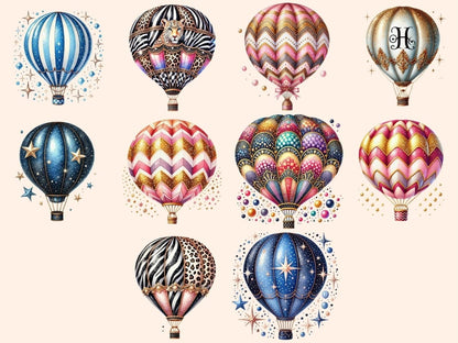 Hot Air Balloons Clipart aerial digital art - Wonders Artist