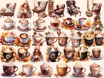 Hot Chocolate Watercolor Clipart choco drink clipart - Wonders Artist