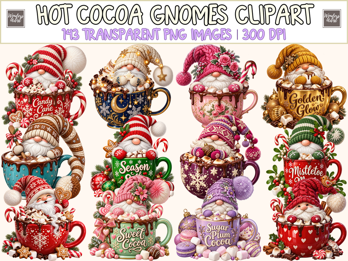 Hot Cocoa Gnomes Clipart — cover