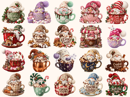 Hot Cocoa Gnomes Clipart — preview grid 2