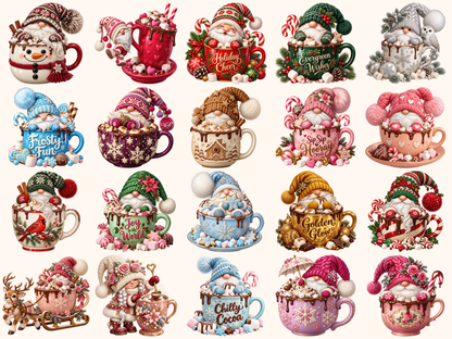 Hot Cocoa Gnomes Clipart — preview grid 4