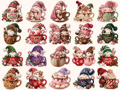 Hot Cocoa Gnomes Clipart — preview grid 7