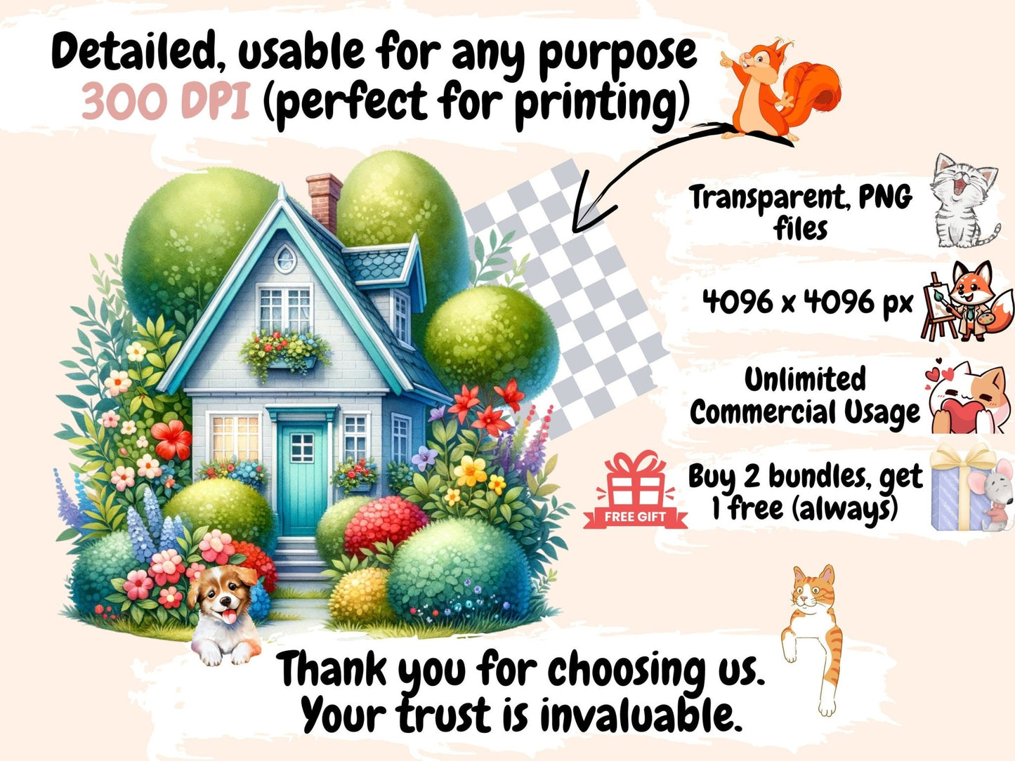 Houses Clipart - High - Quality Instant Digital Download for Creative Projects