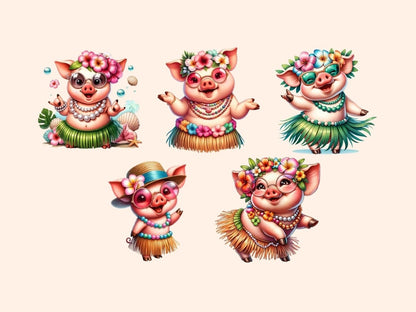 Hula Pigs Clipart cartoon pigs - Wonders Artist