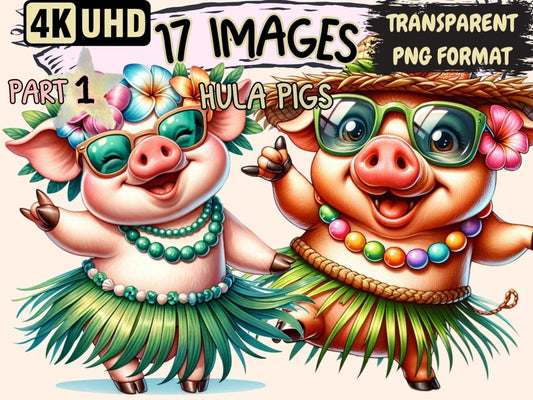 Hula Pigs Clipart cartoon pigs - Wonders Artist