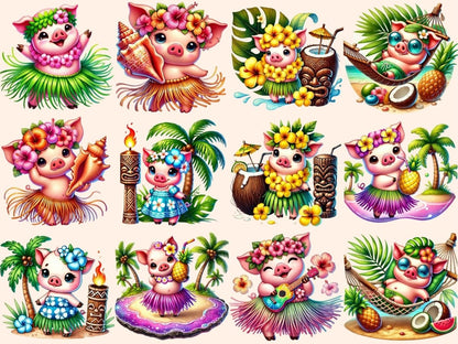 Hula Pigs (P2) Clipart Beach Pigs - Wonders Artist