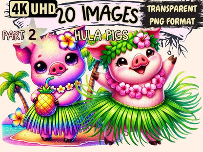 Hula Pigs (P2) Clipart Beach Pigs - Wonders Artist