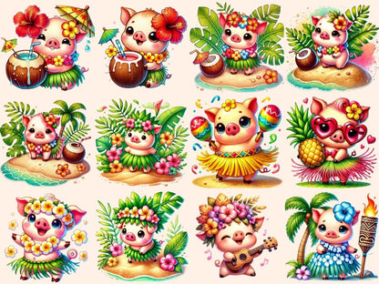 Hula Pigs (P3) Clipart Beach Pigs - Wonders Artist