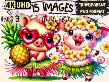 Hula Pigs (P3) Clipart Beach Pigs - Wonders Artist