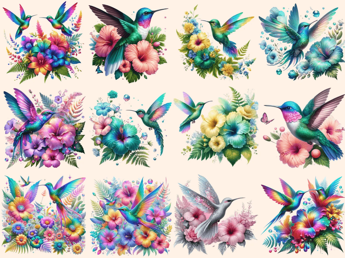 Hummingbirds Clipart autopost bird with flowers cute hummingbirds - WondersArtist