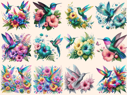 Hummingbirds Clipart autopost bird with flowers cute hummingbirds - WondersArtist