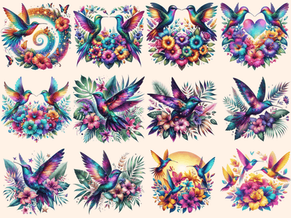 Hummingbirds Clipart autopost bird with flowers cute hummingbirds - WondersArtist