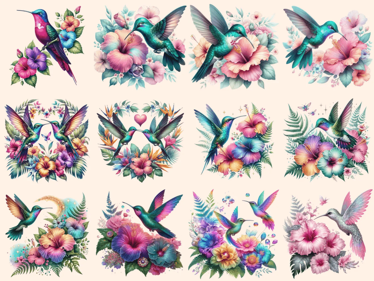 Hummingbirds Clipart autopost bird with flowers cute hummingbirds - WondersArtist