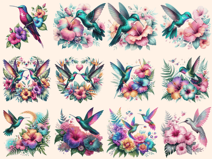 Hummingbirds Clipart autopost bird with flowers cute hummingbirds - WondersArtist