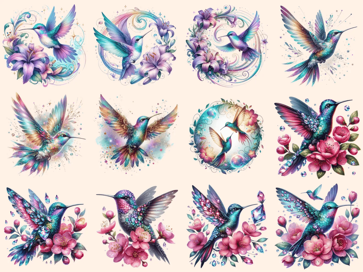Hummingbirds Clipart autopost bird with flowers cute hummingbirds - WondersArtist