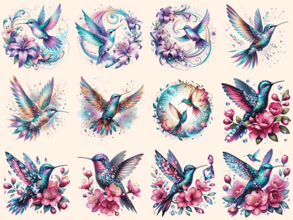 Hummingbirds Clipart autopost bird with flowers cute hummingbirds - WondersArtist